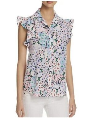 Kate Spade Daisy Garden Ruffle Sleeve Blouse Size M
